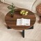 Brown Particleboard Metal Round Coffee Table Matte Living Room